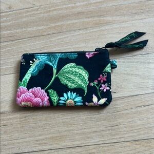 Vera Bradley Black and Pink Floral Wristlet Clutch
